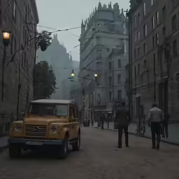 a bus parked in the middle of a street with traffic on it