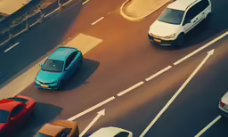 several cars parked along side each other on the street