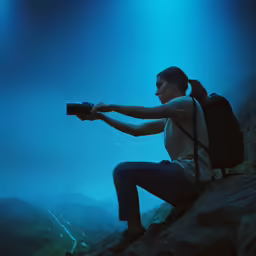a woman taking a photo with her camera