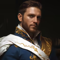 a man in a uniform in the shadows