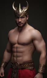 an image of a man wearing a warrior costume