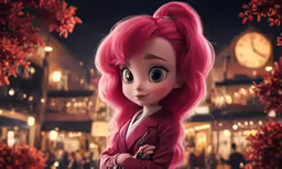 an image of a female doll with bright red hair