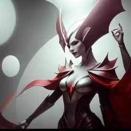 an artistic artwork image of a woman with a devilish outfit