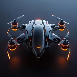 a white, modern aircraft with lights