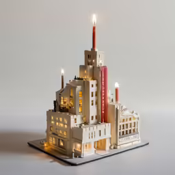 the building is lit up to make it appear like a church