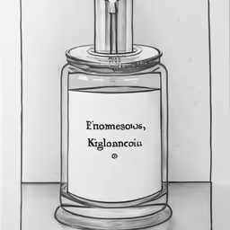 an ink drawing of a bottle with a candle inside it
