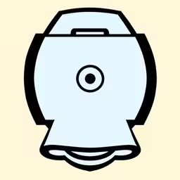 a blue and white object with some black circles around it,a blue and black object has a button,a white and black drawing of a light gray tank,an image of a device with two buttons,a close up of an object in a cartoon style