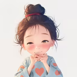 an anime picture of a girl wearing a kimono