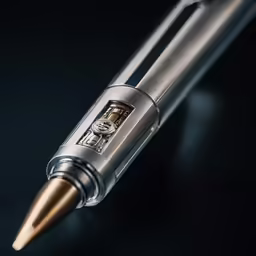 a pen with some small things inside it