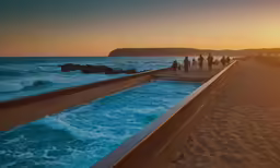 a large group of people stand on the beach as they look out at the ocean