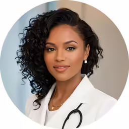 a woman with a stethoscope and a white jacket