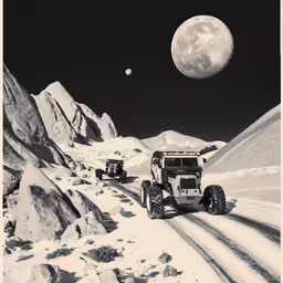 an off road race on a snowy mountain