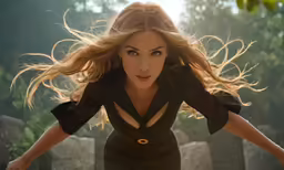 the woman has a very large and horny hair
