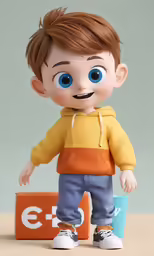 a doll with blue eyes and big blue eyes