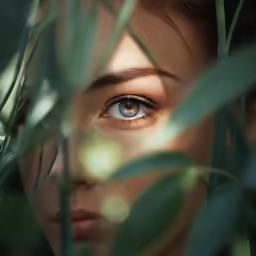 close - up photo of woman with bright blue eyes