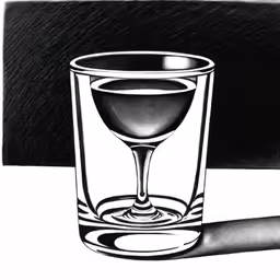 an illustration of a glass with wine in it