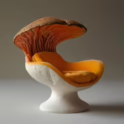 a very unusual seat made of fabric and wood