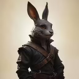 an animal wearing a leather jacket and holding his hands in the pockets