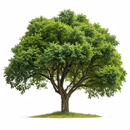 a green tree with lots of leaves on a white background