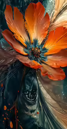 a large flower has been created by an artistic painting