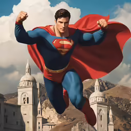 there is a superman movie that appears to be going in this picture