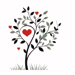 an image of a tree with hearts on it