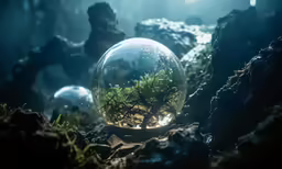 a snow globe that is sitting on the ground