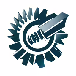 a logo that has a large pencil in the middle of it