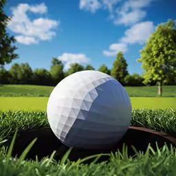 a white ball sitting on the ground in some grass