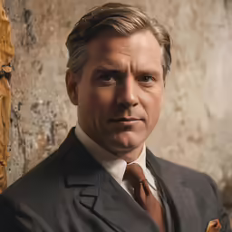 a man in a suit with his hands folded