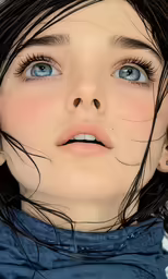 an image of a young lady with blue eyes