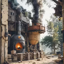 a large industrial machine that is outside