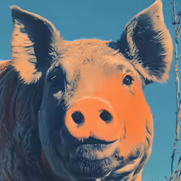 a very big pretty pig by itself with big ears