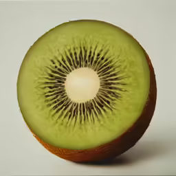 an unpeeled kiwi fruit on a white surface