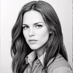 a drawing of a woman with dark hair