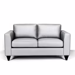 a white couch on a light gray ground