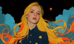 a painting of a woman with blonde hair