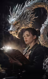 a young woman sitting down reading a book