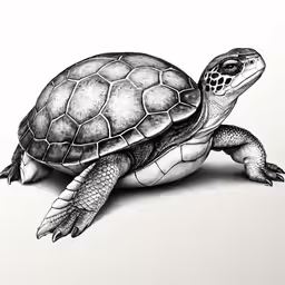 an animal with black and white ink on a white background