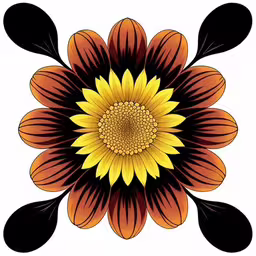 an abstract flower that is very detailed and unique,a very ornate flower in yellow and brown colors