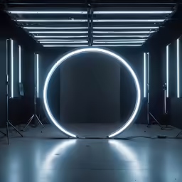 a large circle in the middle of an open area