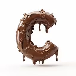 letter g made of chocolate drips in the shape of an e