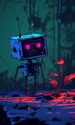 a strange robot is shown in this digital art