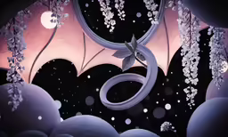 an umbrella with a bat hanging on it