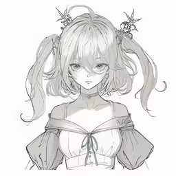 anime girl in dress and headdress with long hair