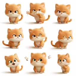 a series of pictures with a kitten in different poses