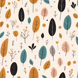 abstract colored leafy design pattern on a white background