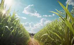 a person walking through tall grass towards the sun