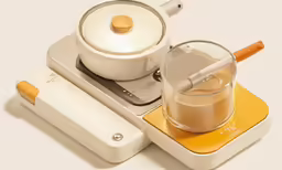an electronic device, which is next to a glass