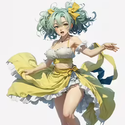 the anime is running and she has many hair